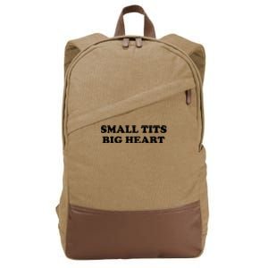 Small Tits Big Heart Funny Trendy Cotton Canvas Backpack