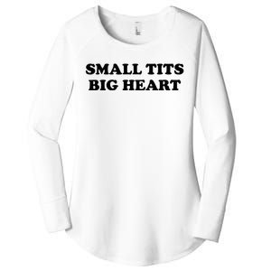 Small Tits Big Heart Funny Trendy Women's Perfect Tri Tunic Long Sleeve Shirt