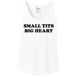 Small Tits Big Heart Funny Trendy Ladies Essential Tank