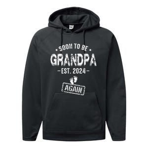 Soon To Be Grandpa Again Promoted To Grandpa Performance Fleece Hoodie