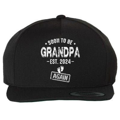 Soon To Be Grandpa Again Promoted To Grandpa Wool Snapback Cap