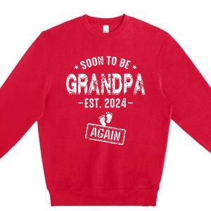 Soon To Be Grandpa Again Promoted To Grandpa Premium Crewneck Sweatshirt