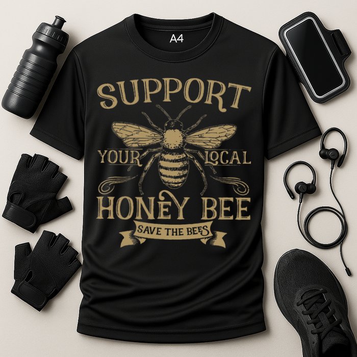 Save The Bees Local Honey Bee Support Performance Shirt