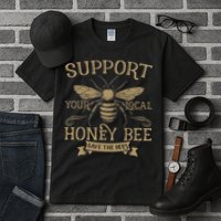 Save The Bees Local Honey Bee Support Tall T-Shirt