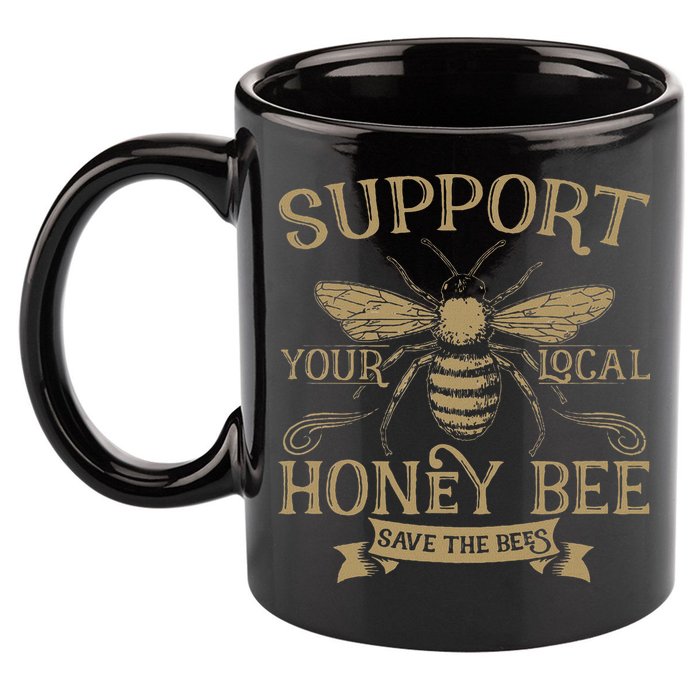 Save The Bees Local Honey Bee Support 11oz C Handle Ceramic Mug