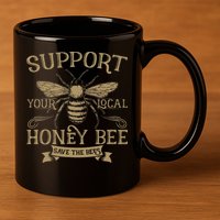 Save The Bees Local Honey Bee Support 11oz C Handle Ceramic Mug