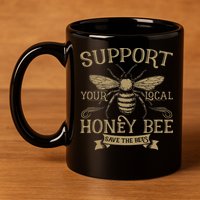 Save The Bees Local Honey Bee Support 11oz C Handle Ceramic Mug