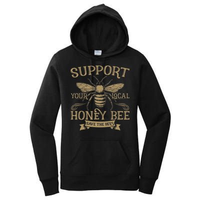 Save The Bees Local Honey Bee Support Women's Pullover Hoodie