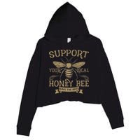 Save The Bees Local Honey Bee Support Crop Fleece Hoodie