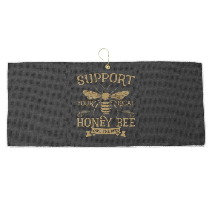 Save The Bees Local Honey Bee Support Large Microfiber Waffle Golf Towel