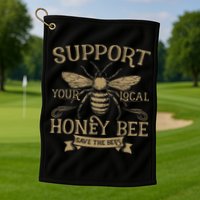 Save The Bees Local Honey Bee Support Golf Towel