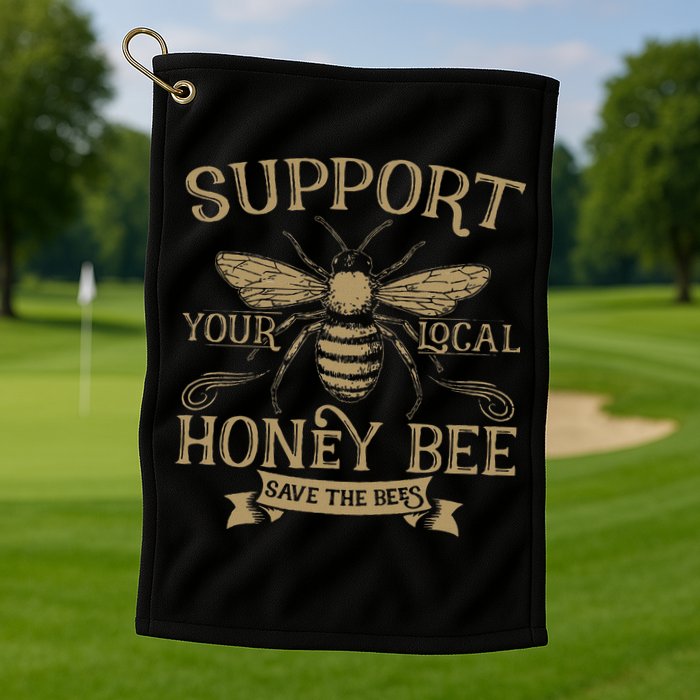 Save The Bees Local Honey Bee Support Golf Towel