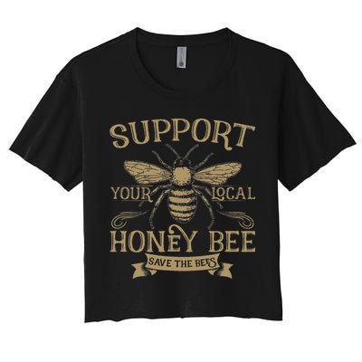 Save The Bees Local Honey Bee Support Crop Top