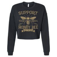 Save The Bees Local Honey Bee Support Cropped Pullover Crew