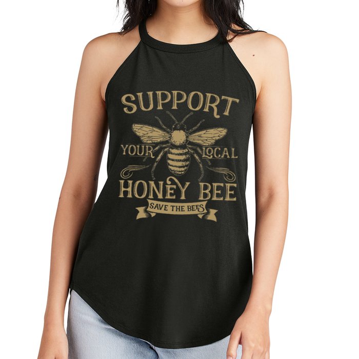 Save The Bees Local Honey Bee Support Women's Perfect Tri Rocker Tank