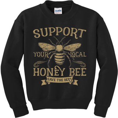 Save The Bees Local Honey Bee Support Kids Sweatshirt