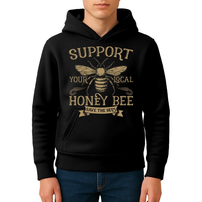 Save The Bees Local Honey Bee Support Kids Hoodie