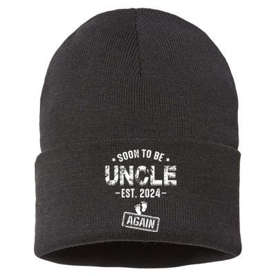 Soon To Be Uncle Again Promoted To Uncle Again 2024 Sustainable Knit Beanie