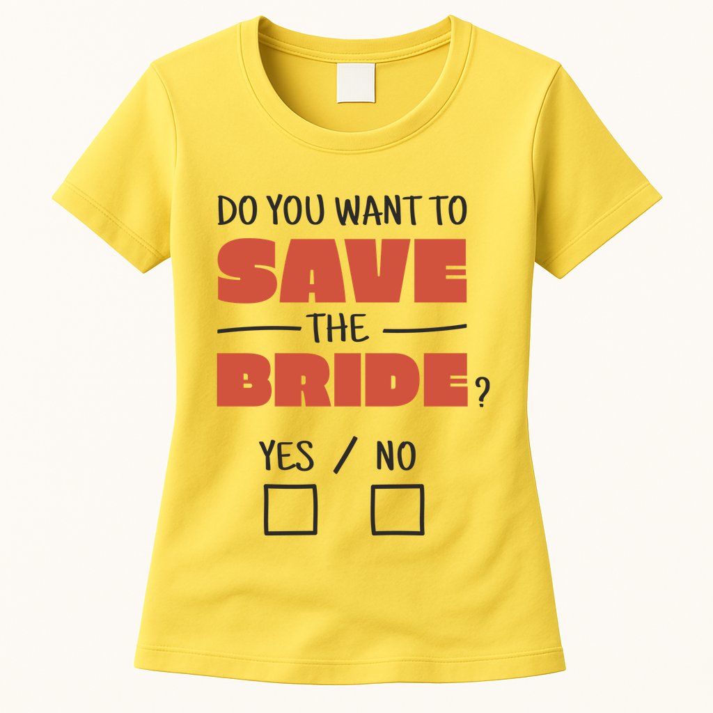 Save The Bride Funny Bachelorette Gift Womens T-Shirt