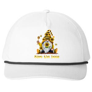 Save The Bees Gnome Gift Snapback Five-Panel Rope Hat