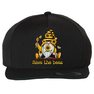 Save The Bees Gnome Gift Wool Snapback Cap