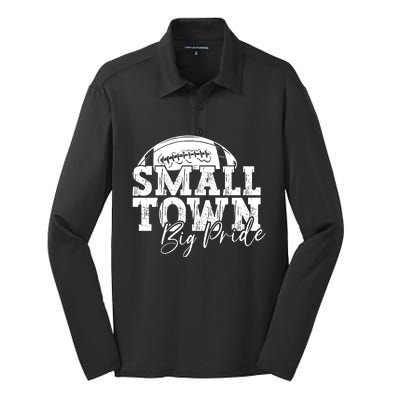 Small Town Big Pride Football Silk Touch Performance Long Sleeve Polo