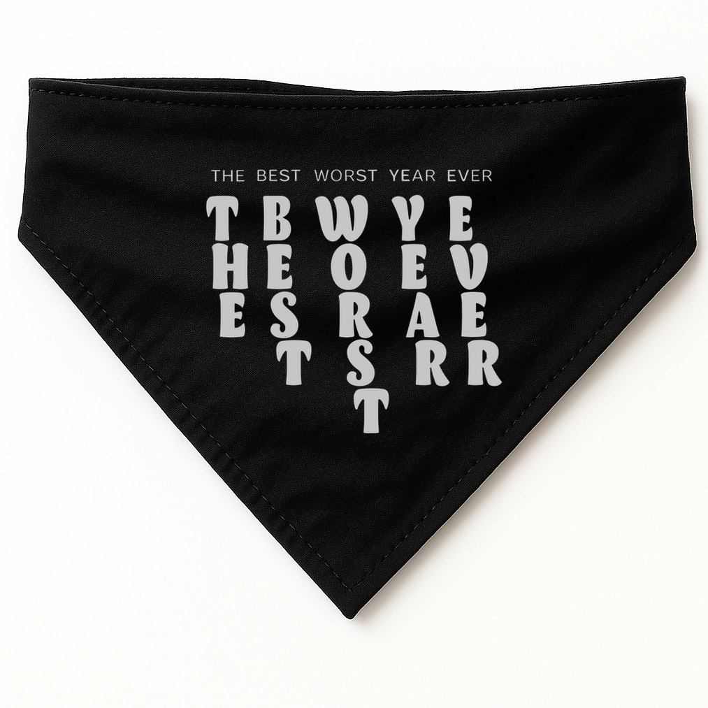 Store The Best Worst Year Ever Bubble Letter USA-Made Doggie Bandana