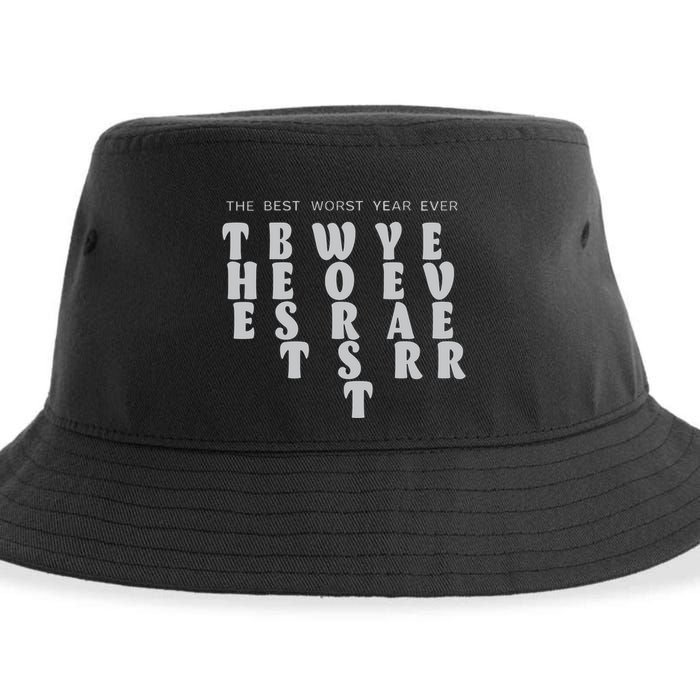 Store The Best Worst Year Ever Bubble Letter Sustainable Bucket Hat