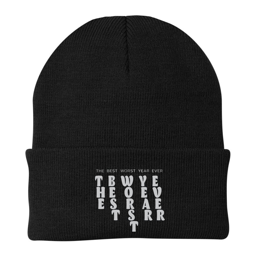 Store The Best Worst Year Ever Bubble Letter Beanie