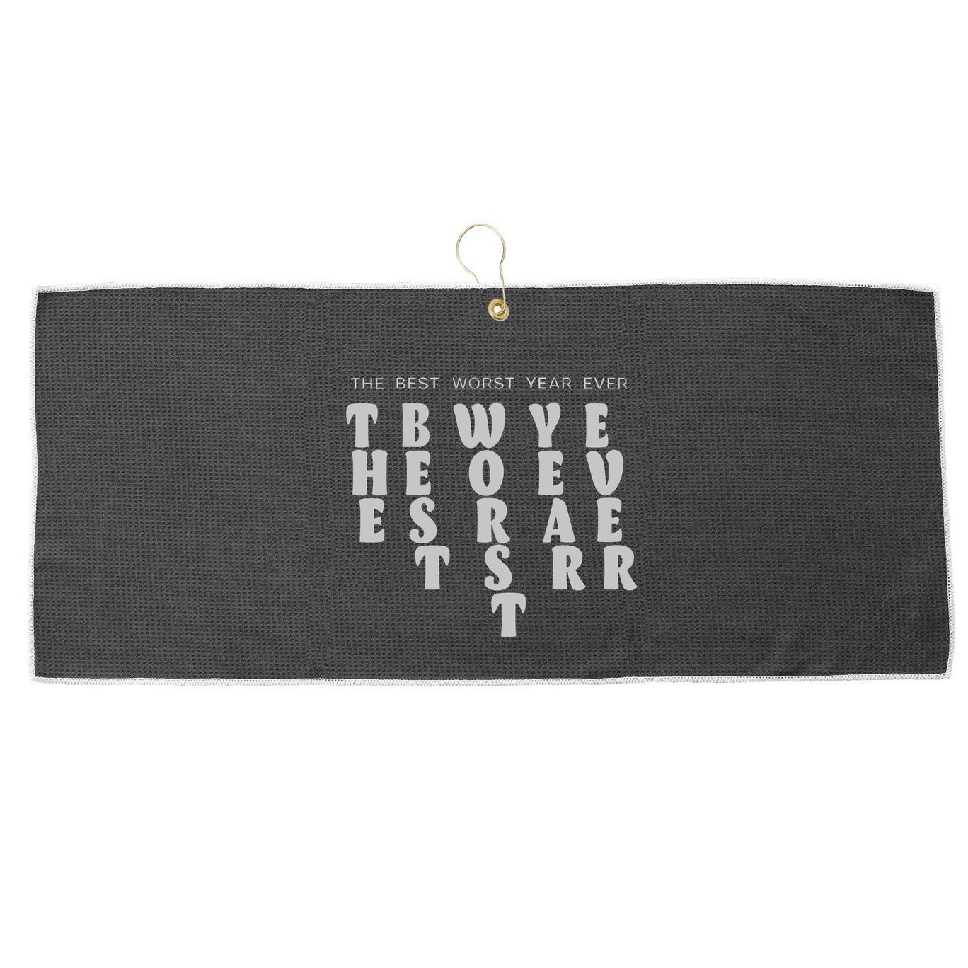 Store The Best Worst Year Ever Bubble Letter Large Microfiber Waffle Golf Towel