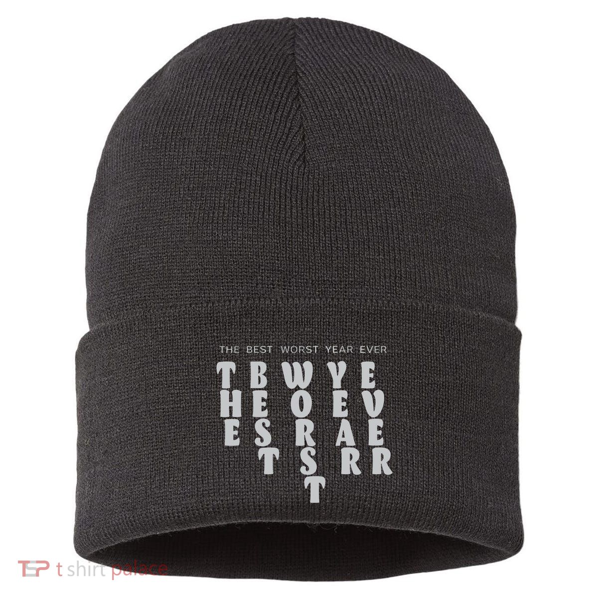 Store The Best Worst Year Ever Bubble Letter Sustainable Knit Beanie