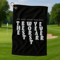 Store The Best Worst Year Ever Bubble Letter Golf Towel