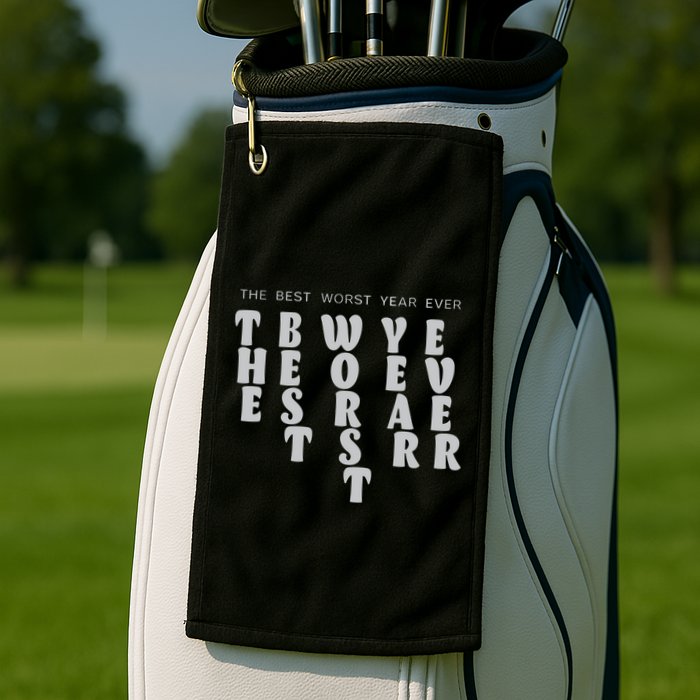 Store The Best Worst Year Ever Bubble Letter Golf Towel