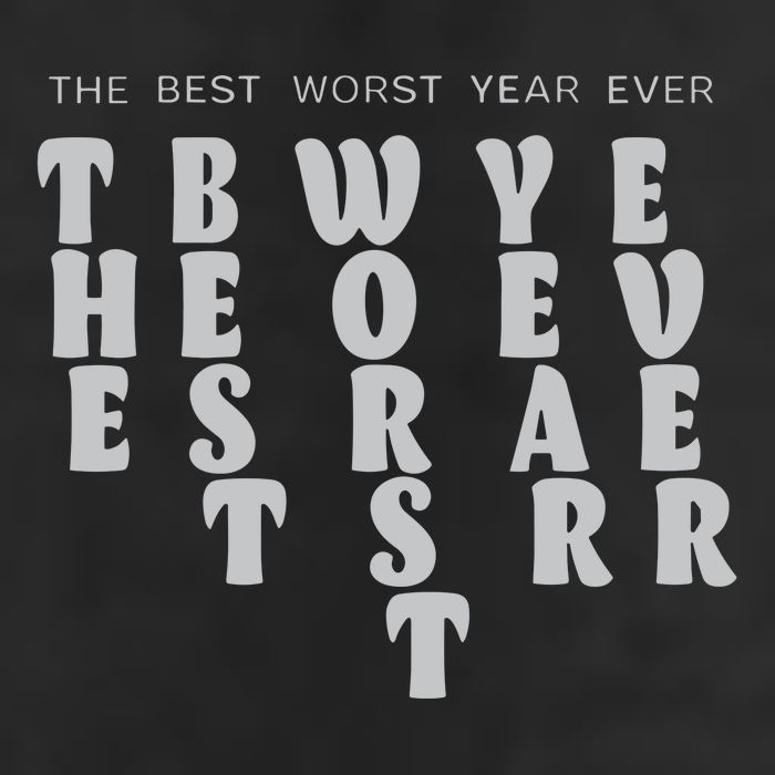Store The Best Worst Year Ever Bubble Letter Golf Towel