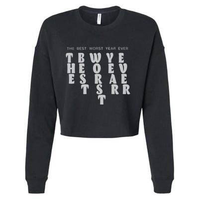 Store The Best Worst Year Ever Bubble Letter Cropped Pullover Crew