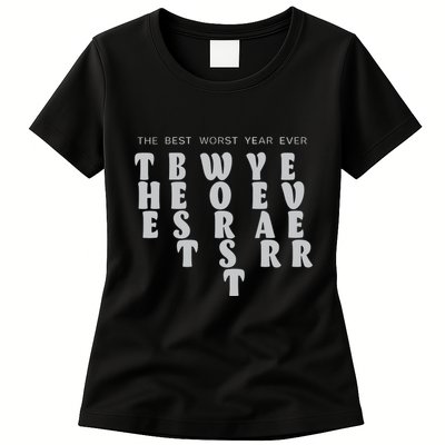 Store The Best Worst Year Ever Bubble Letter Womens T-Shirt