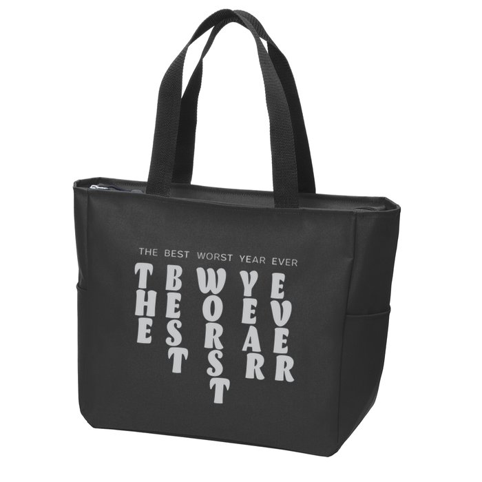 Store The Best Worst Year Ever Bubble Letter Zip Tote Bag