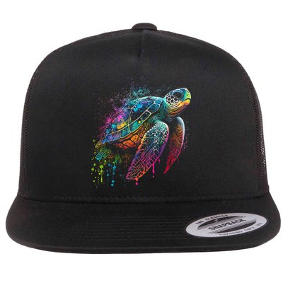 Sea Turtle Beach Lover Ocean Animal Novelty Flat Bill Trucker Hat