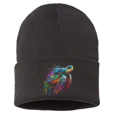 Sea Turtle Beach Lover Ocean Animal Novelty Sustainable Knit Beanie