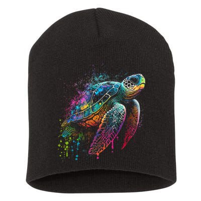 Sea Turtle Beach Lover Ocean Animal Novelty Short Acrylic Beanie