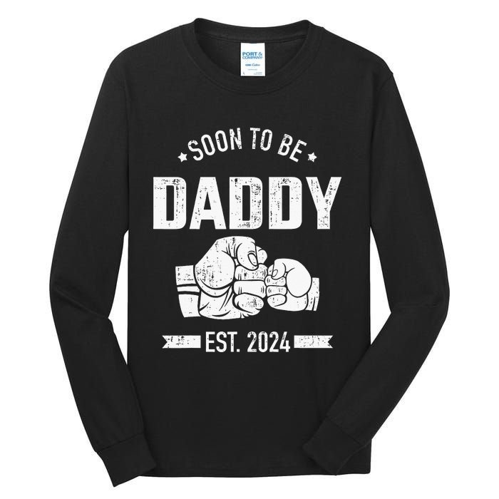 Soon To Be Daddy Est. 2024 For Dad Pregnancy Announcement Tall Long Sleeve T-Shirt