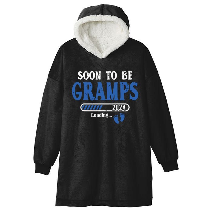 Soon To Be Gramps Est2024 New Dad Pregnancy Hooded Wearable Blanket