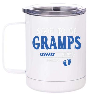 Soon To Be Gramps Est2024 New Dad Pregnancy 12 oz Stainless Steel Tumbler Cup