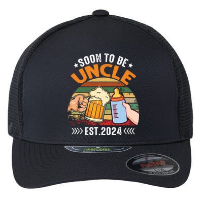 Soon To Be Uncle Again 2024 Funny Pregnancy Announcement Dad Flexfit Unipanel Trucker Cap