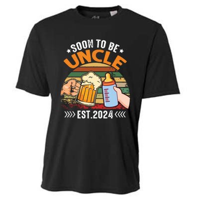 Soon To Be Uncle Again 2024 Funny Pregnancy Announcement Dad Cooling Performance Crew T-Shirt