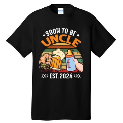 Soon To Be Uncle Again 2024 Funny Pregnancy Announcement Dad Tall T-Shirt