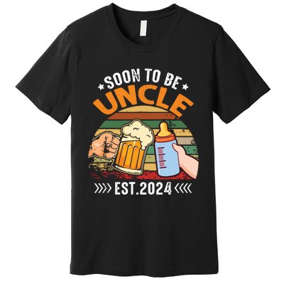 Soon To Be Uncle Again 2024 Funny Pregnancy Announcement Dad Premium T-Shirt