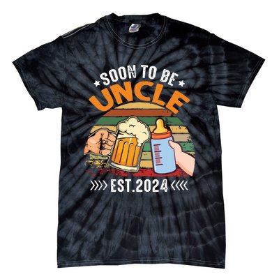 Soon To Be Uncle Again 2024 Funny Pregnancy Announcement Dad Tie-Dye T-Shirt