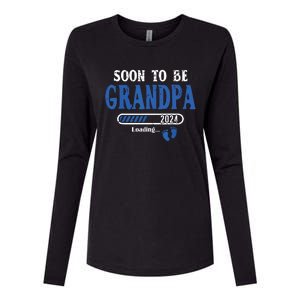 Soon To Be Grandpa Est2024 New Grandpa Pregnancy Womens Cotton Relaxed Long Sleeve T-Shirt