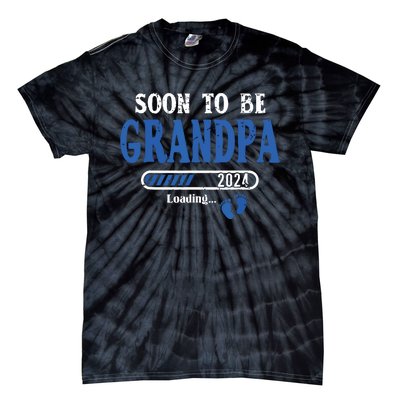 Soon To Be Grandpa Est2024 New Grandpa Pregnancy Tie-Dye T-Shirt